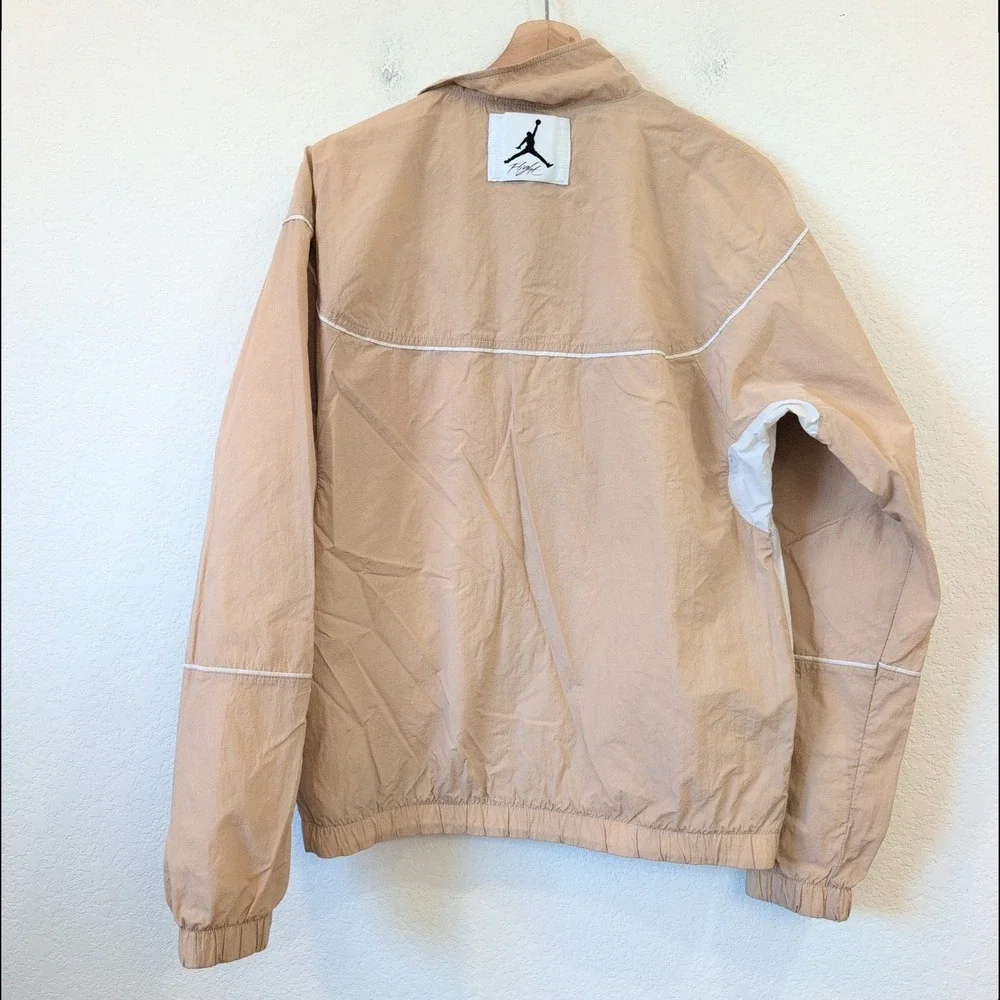 Air Jordan Flight Heritage Windbreaker Warm Up Jacket Desert Tan White Small